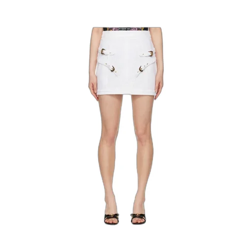 Button-Up Denim Mini Skirt