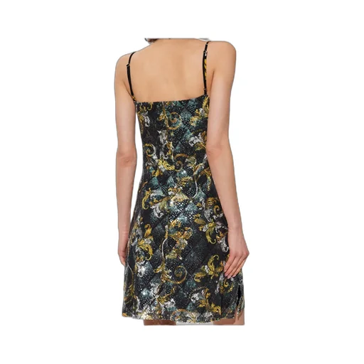Barocco Pattern Sequin Embellished Mini Dress