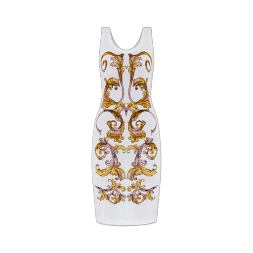 Baroque Print Midi Dress
