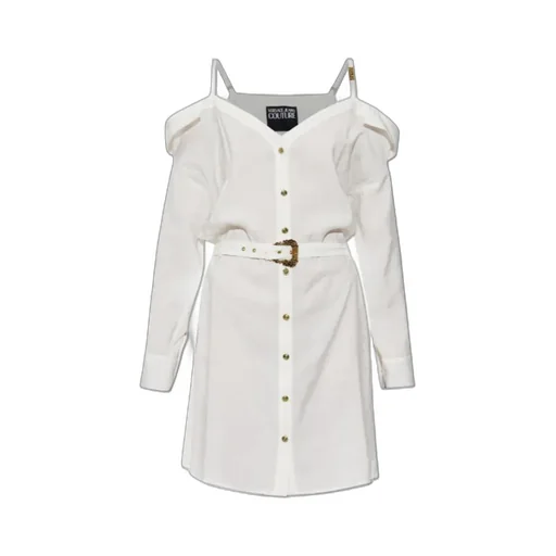 Off-Shoulder Belted Dress