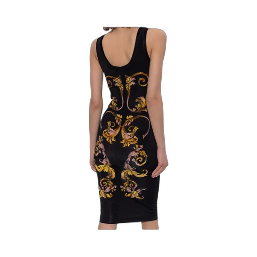 Baroque Print Midi Dress