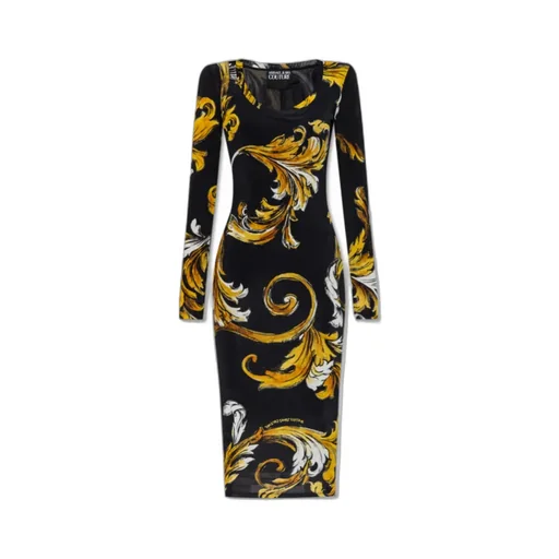 Baroque Print Midi Dress