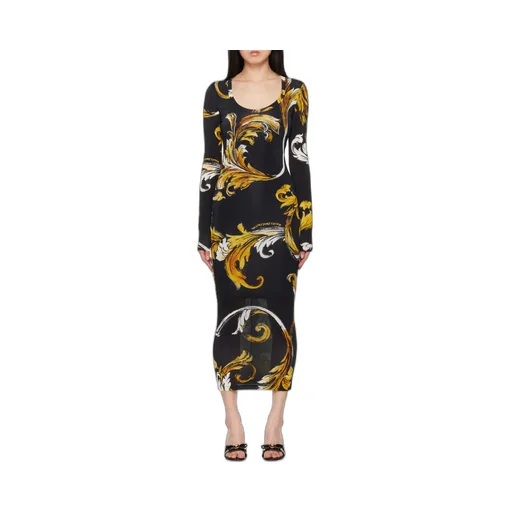 Baroque Print Midi Dress