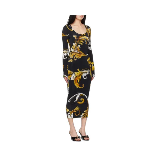 Baroque Print Midi Dress