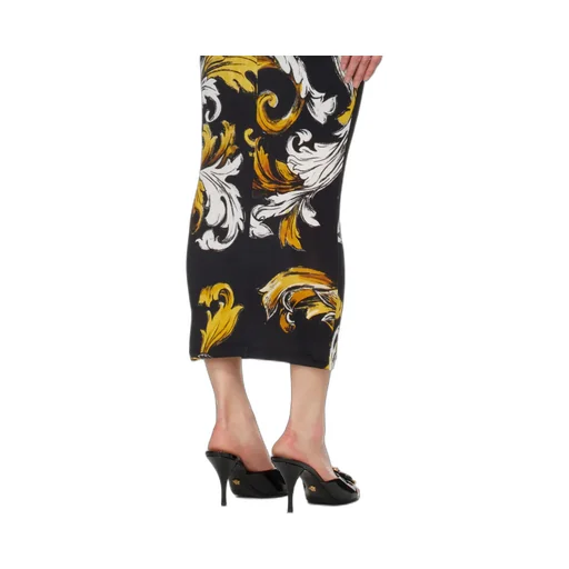 Baroque Print Midi Dress