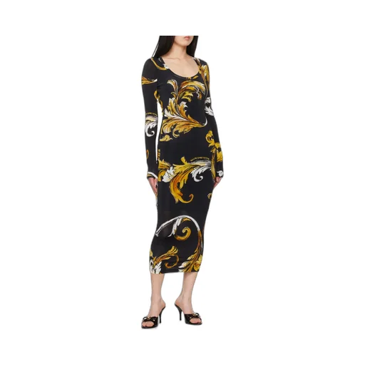 Baroque Print Midi Dress