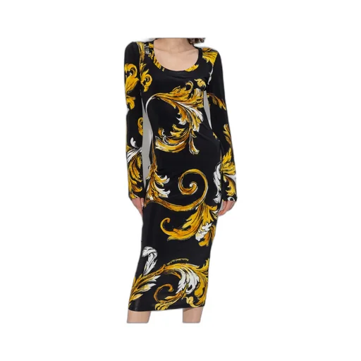 Baroque Print Midi Dress