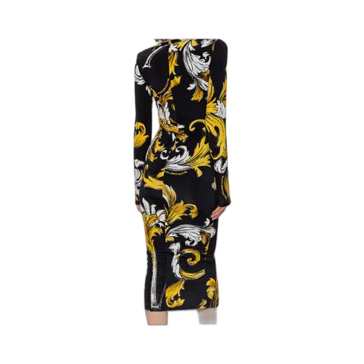 Baroque Print Midi Dress