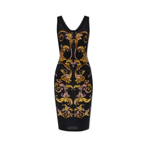 Baroque Print Midi Dress
