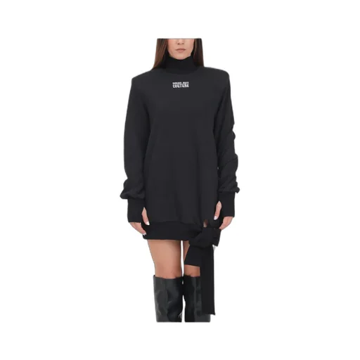 Logo-Printed Bow Detailed Mini Dress