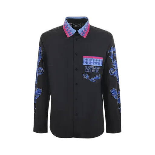Pattern-Printed Button-Up Shirt