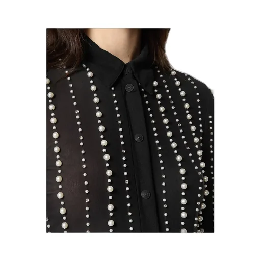 Faux-Pearl Embellished Shirt