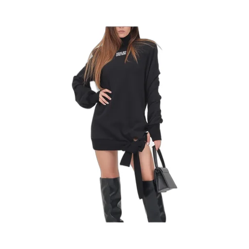 Logo-Printed Bow Detailed Mini Dress