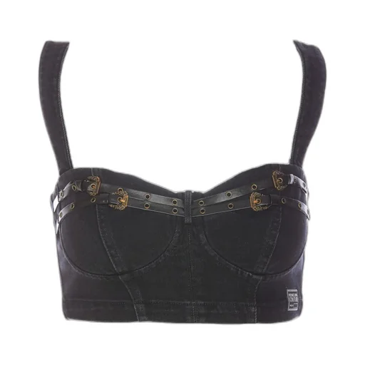 Denim Buckle Strap Top