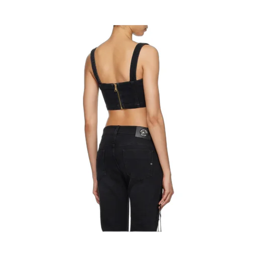 Denim Buckle Strap Top