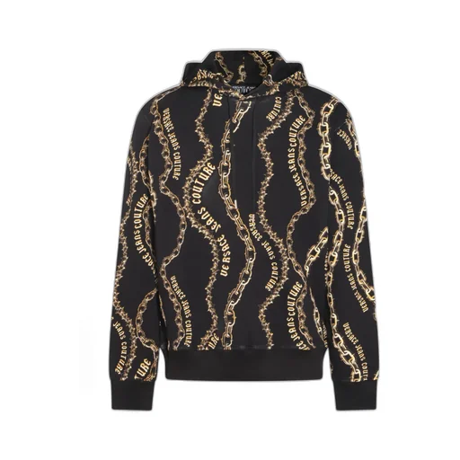 Chain-Link Printed Drawstring Hoodie