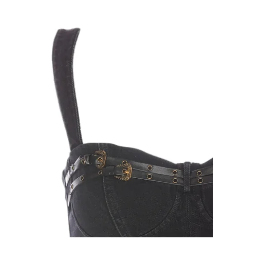 Denim Buckle Strap Top