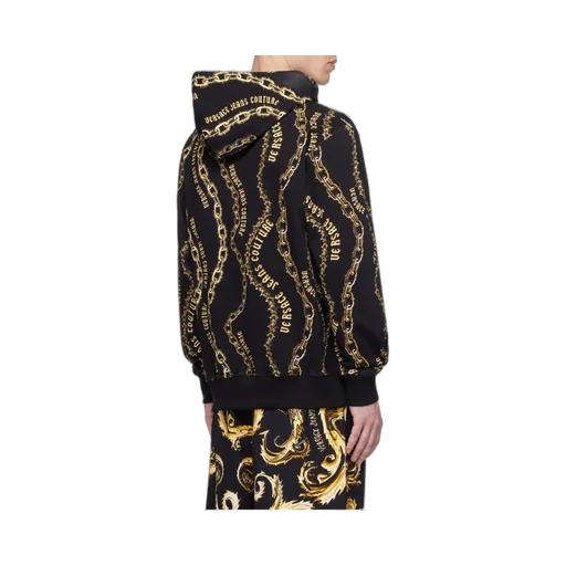 Chain-Link Printed Drawstring Hoodie