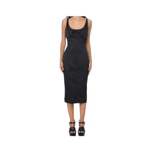 Baroque-Buckle Midi Dress