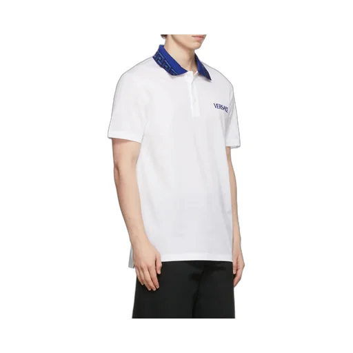 Intarsia-Knit Logo Straight Hem Polo Shirt