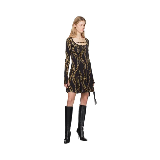 Chain-Link Print Mini Dress