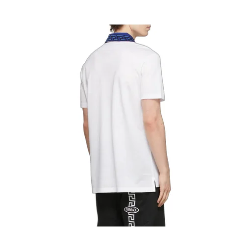 Intarsia-Knit Logo Straight Hem Polo Shirt