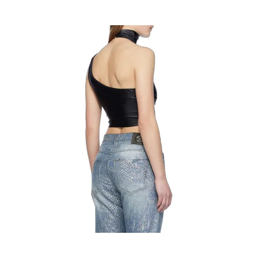 Buckle-Embellishment Cropped Top