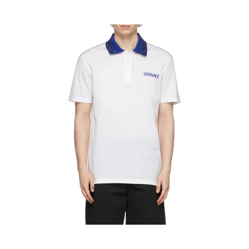 Intarsia-Knit Logo Straight Hem Polo Shirt