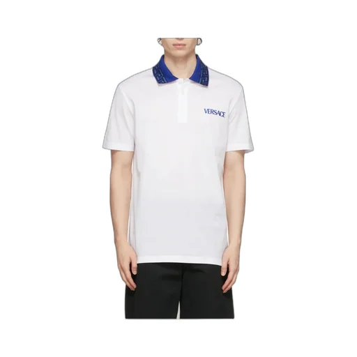 Intarsia-Knit Logo Straight Hem Polo Shirt