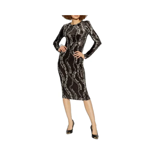 Chain Print Midi Dress