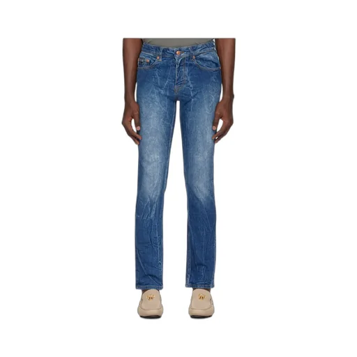 Slim-Fit Faded Denim Pants