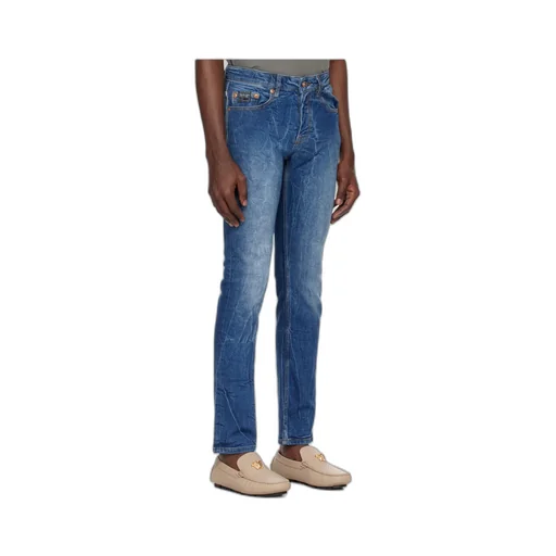 Slim-Fit Faded Denim Pants