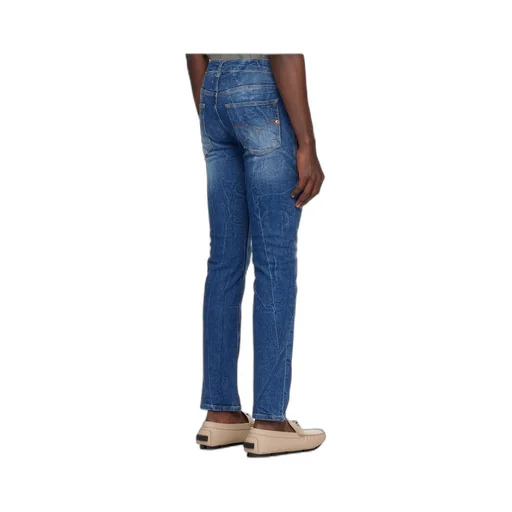 Slim-Fit Faded Denim Pants