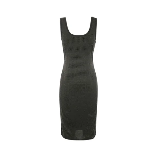 Rhinestone-Embellished Midi Dress