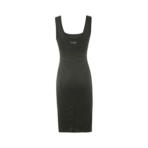 Rhinestone-Embellished Midi Dress