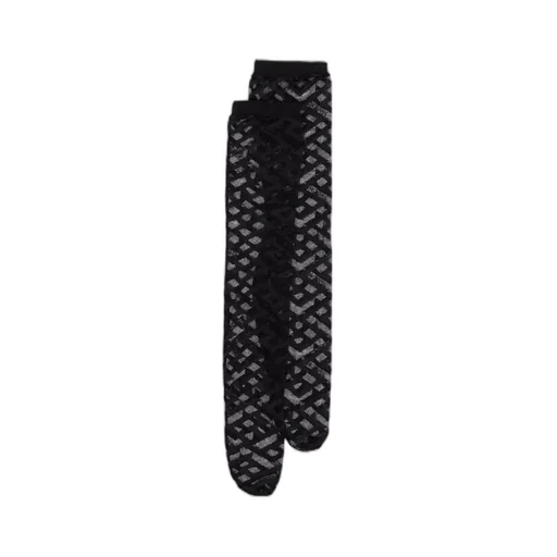 Greca-Pattern Semi-Sheer Socks