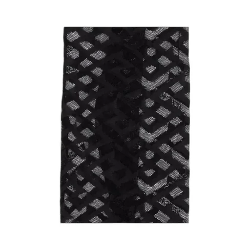 Greca-Pattern Semi-Sheer Socks