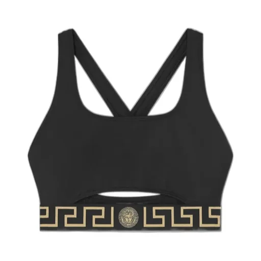 Greca Border Cut-Out Detailed Bikini Top