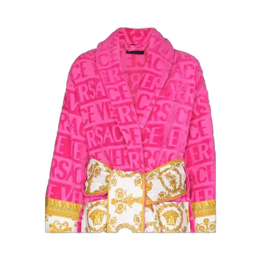 Barocco Detailed Belted-Waist Bathrobe