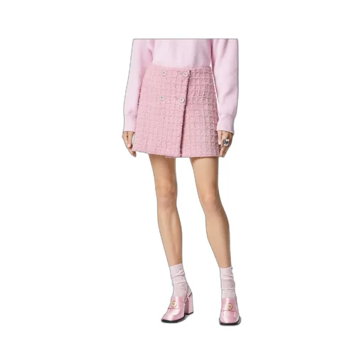 High-Waist Tweed Mini Skirt
