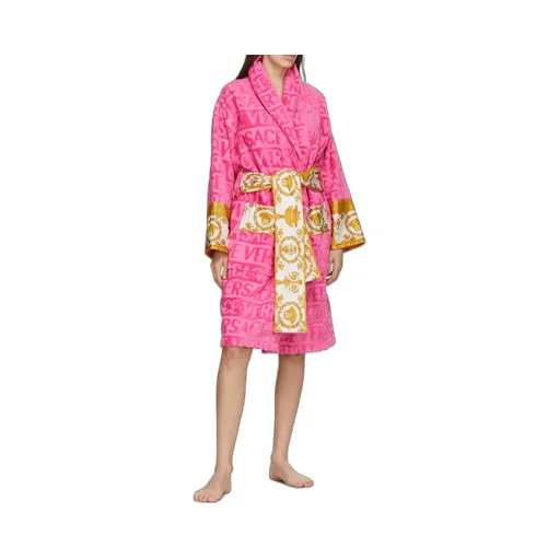 Barocco Detailed Belted-Waist Bathrobe
