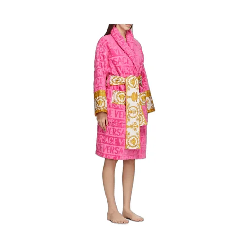 Barocco Detailed Belted-Waist Bathrobe
