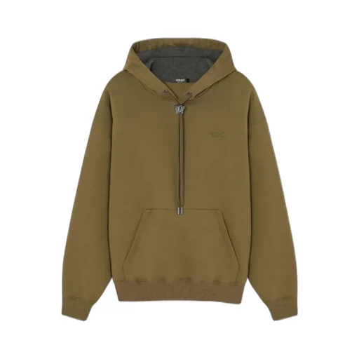 Medusa Head Detailed Drawstring Hoodie
