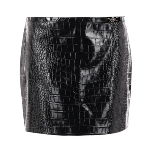 Embossed-Effect High-Waist Mini Skirt