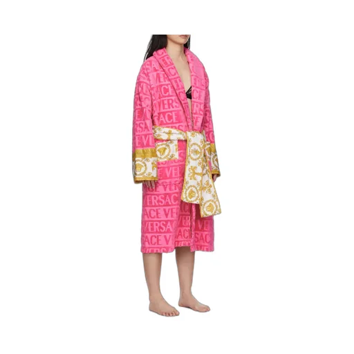 Barocco Detailed Belted-Waist Bathrobe