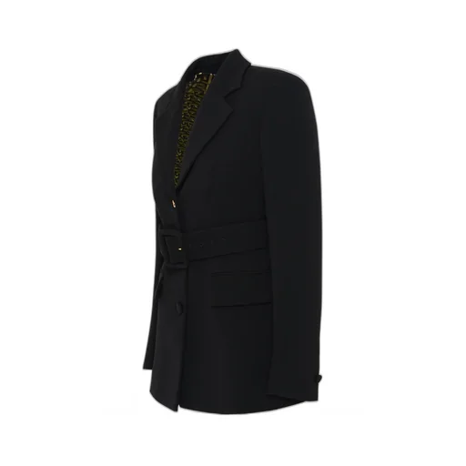 Belted Waist Single-Breasted Blazer