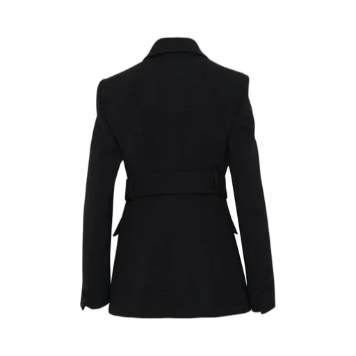 Belted Waist Single-Breasted Blazer
