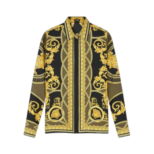 Pattern-Printed Long-Sleeved Shirt