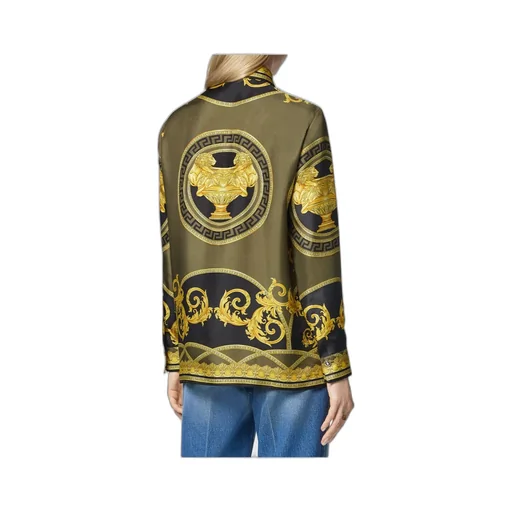 Pattern-Printed Long-Sleeved Shirt