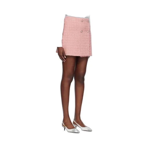 High-Waist Tweed Mini Skirt